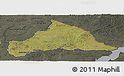 Satellite Panoramic Map of CERRO LARGO, darken, semi-desaturated