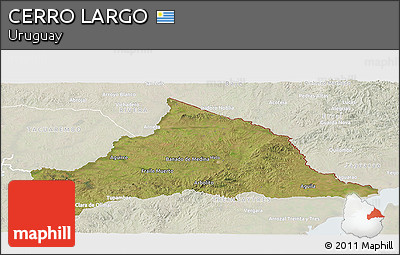 Satellite Panoramic Map of CERRO LARGO, lighten