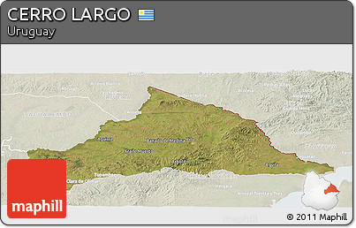 Satellite Panoramic Map of CERRO LARGO, lighten