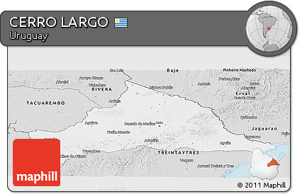 Silver Style Panoramic Map of CERRO LARGO