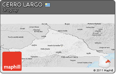 Silver Style Panoramic Map of CERRO LARGO