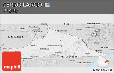 Silver Style Panoramic Map of CERRO LARGO