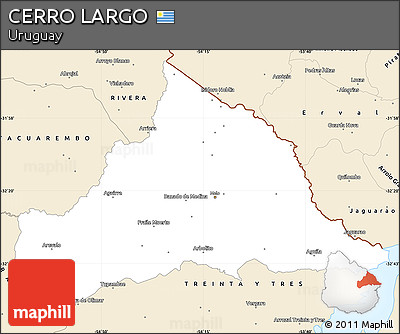 Classic Style Simple Map of CERRO LARGO