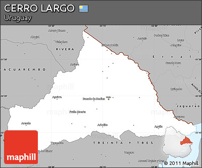 Gray Simple Map of CERRO LARGO