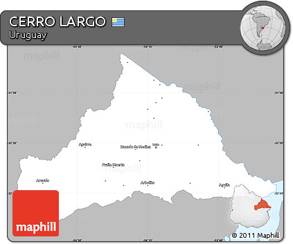 Gray Simple Map of CERRO LARGO, single color outside