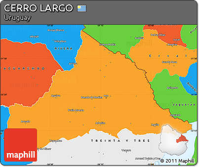 Political Simple Map of CERRO LARGO