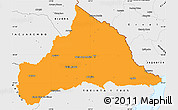 Political Simple Map of CERRO LARGO, single color outside, borders and labels