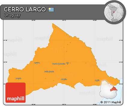 Political Simple Map of CERRO LARGO, single color outside