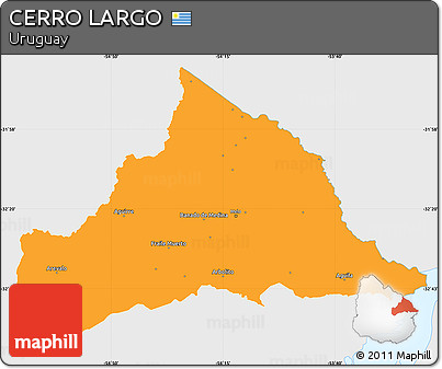 Political Simple Map of CERRO LARGO, single color outside