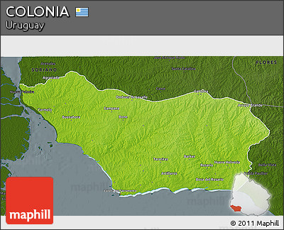 Physical 3D Map of COLONIA, darken