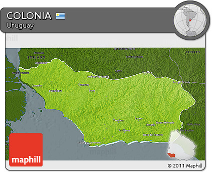 Physical 3D Map of COLONIA, darken