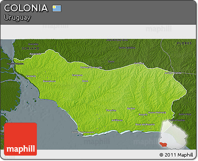 Physical 3D Map of COLONIA, darken