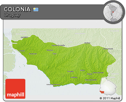 Physical 3D Map of COLONIA, lighten