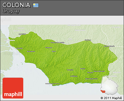 Physical 3D Map of COLONIA, lighten