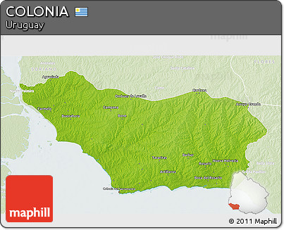Physical 3D Map of COLONIA, lighten