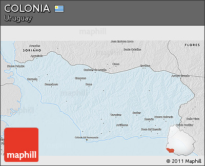Silver Style 3D Map of COLONIA