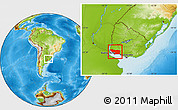 Physical Location Map of COLONIA, within the entire country