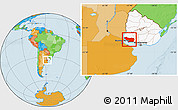 Political Location Map of COLONIA, highlighted country