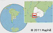 Savanna Style Location Map of COLONIA, highlighted country, within the entire country