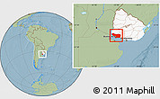 Savanna Style Location Map of COLONIA, highlighted country, hill shading