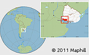 Savanna Style Location Map of COLONIA, highlighted country