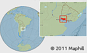 Savanna Style Location Map of COLONIA, hill shading