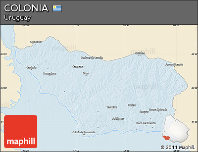 Classic Style Map of COLONIA, single color outside