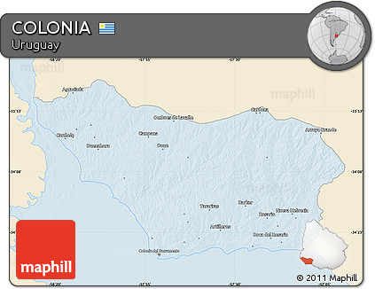 Classic Style Map of COLONIA, single color outside