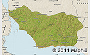 Satellite Map of COLONIA, shaded relief outside