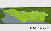 Physical Panoramic Map of COLONIA, darken