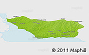 Physical Panoramic Map of COLONIA, single color outside