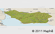 Satellite Panoramic Map of COLONIA, shaded relief outside