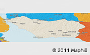 Shaded Relief Panoramic Map of COLONIA, political outside