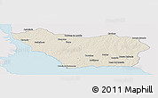 Shaded Relief Panoramic Map of COLONIA, single color outside
