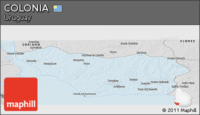 Silver Style Panoramic Map of COLONIA