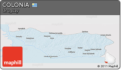 Silver Style Panoramic Map of COLONIA, single color outside