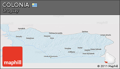 Silver Style Panoramic Map of COLONIA, single color outside
