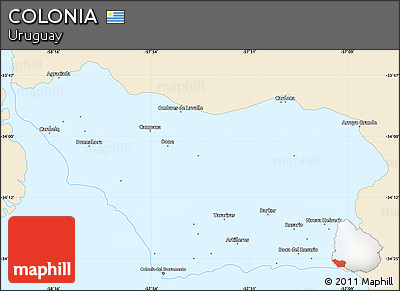Classic Style Simple Map of COLONIA, single color outside