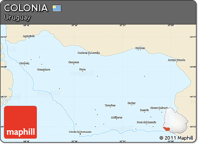 Classic Style Simple Map of COLONIA, single color outside