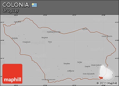 Gray Simple Map of COLONIA, cropped outside