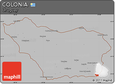 Gray Simple Map of COLONIA, cropped outside