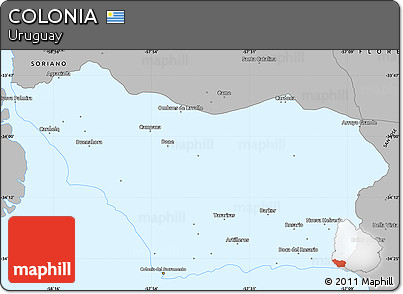Gray Simple Map of COLONIA