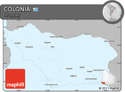 Gray Simple Map of COLONIA, single color outside