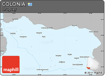 Gray Simple Map of COLONIA, single color outside