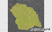 Satellite 3D Map of FLORES, darken, desaturated