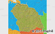 Satellite 3D Map of FLORES, political outside