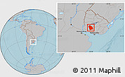 Gray Location Map of FLORES, hill shading
