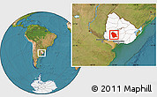 Satellite Location Map of FLORES, highlighted country