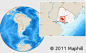 Shaded Relief Location Map of FLORES, highlighted country