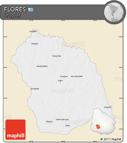 Classic Style Map of FLORES, single color outside